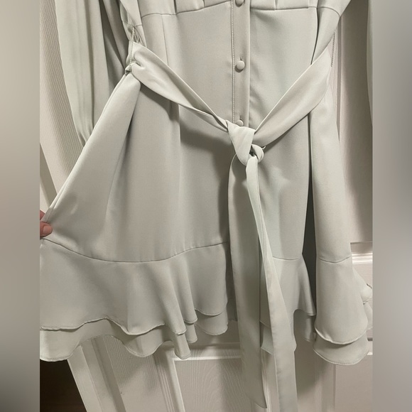 Alex Marie Women’s Jesse Long Sleeves Tie Waist Tiered Pleated Shirt Dress Sz 18 - Picture 4 of 14